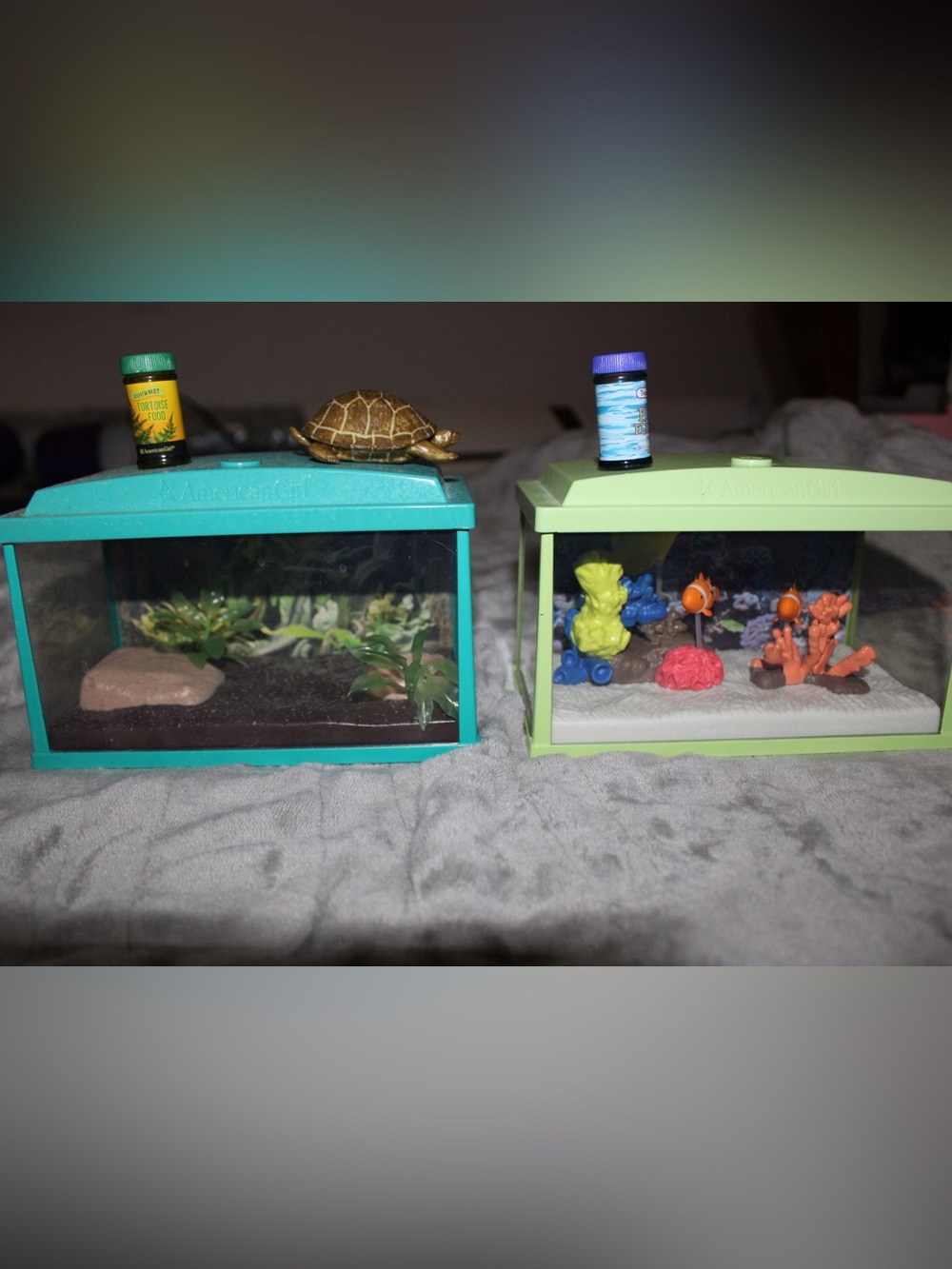 American girl doll fish 🐠 aquarium and turtle 🐢 tank
